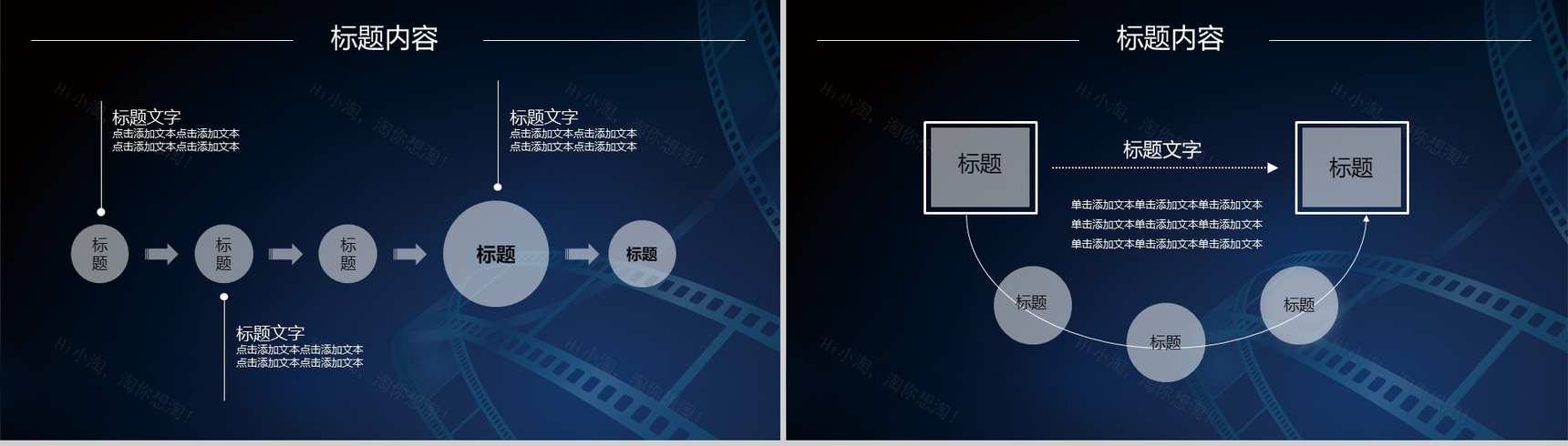 蓝色简约电影影视制作动态PPT模板-7