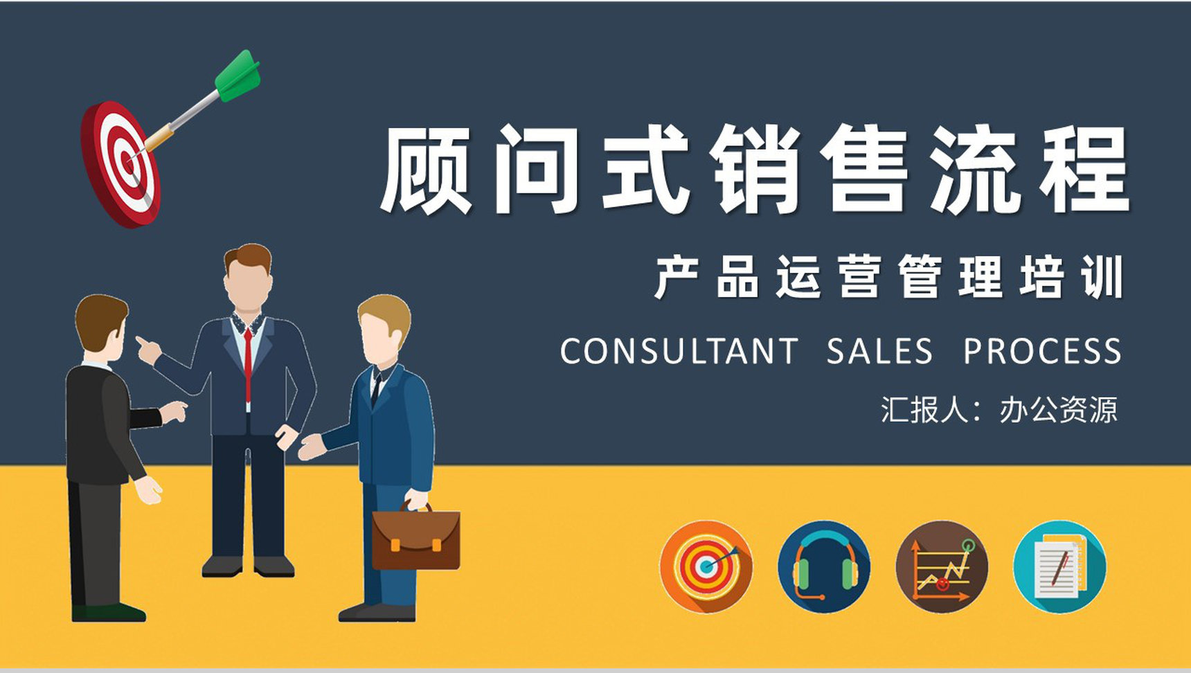 顾问式销售流程计划总结公司产品运营管理知识培训PPT模板