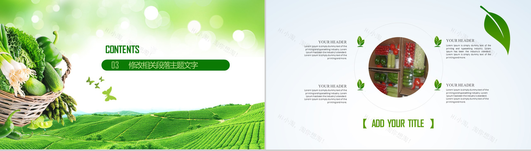 简约绿色清新有机农业环保健康生态旅游PPT模板-11