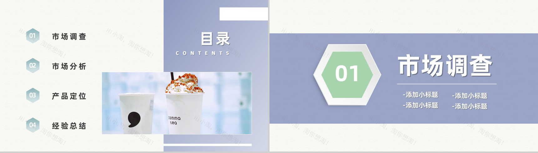 简约奶茶店创业项目营销方案策划餐饮行业合作加盟计划书PPT模板-2