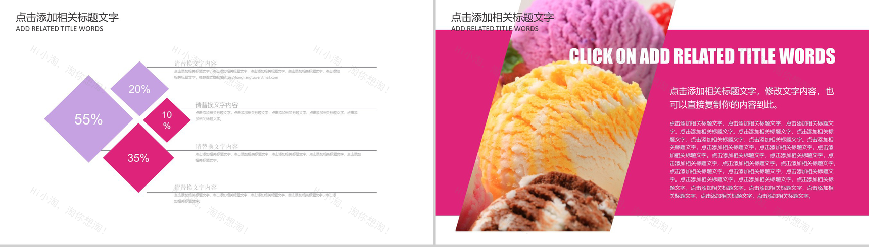 粉色咖啡餐饮小甜点展示PPT模板-6