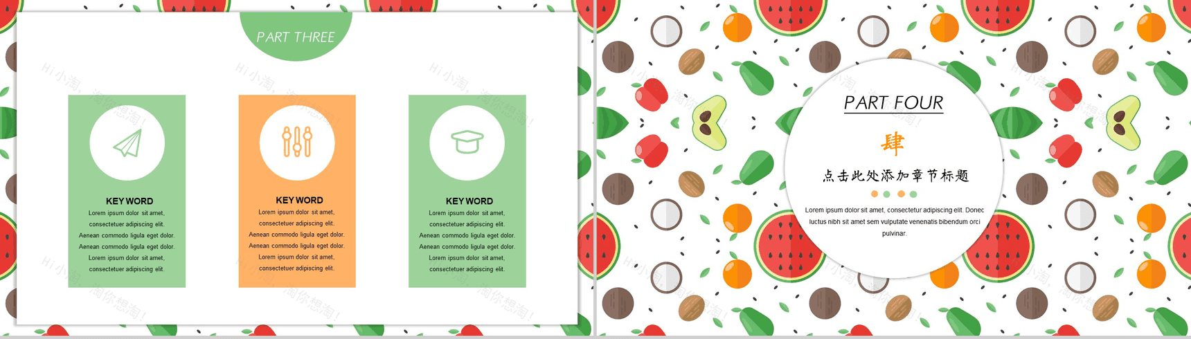 夏日水果清新唯美多用途PPT模板-8