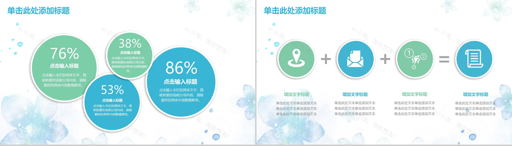 蓝色唯美清新水墨风个人总结述职报告PPT模板-14