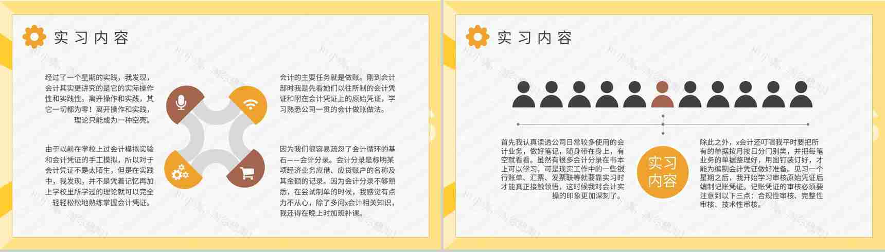 大学生单位实习报告总结部门员工职位工作成果汇报PPT模板-5