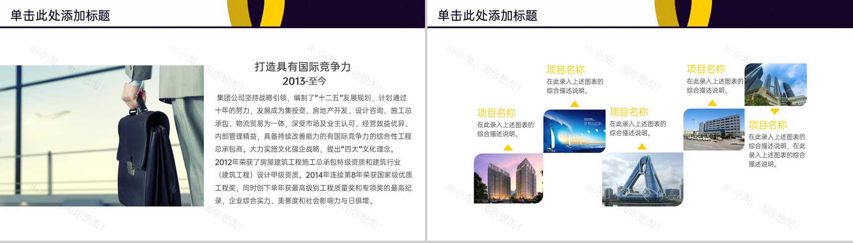 黑黄商务企业年终述职汇报项目工作计划PPT模板-13