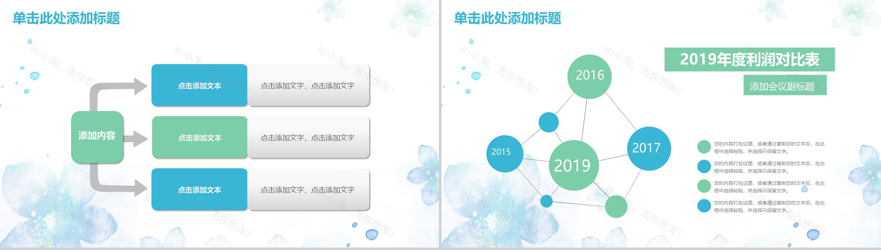 蓝色唯美清新水墨风个人总结述职报告PPT模板-16