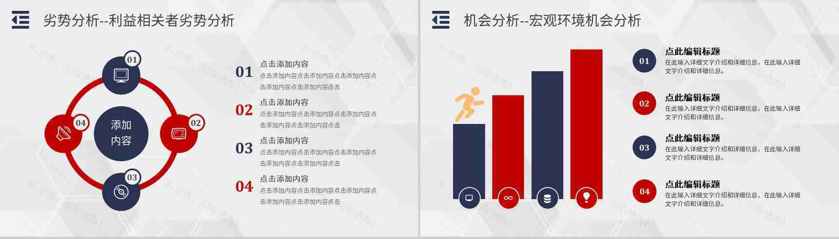 员工部门工作汇报SWOT分析案例企业战略优势劣势PPT模板-8