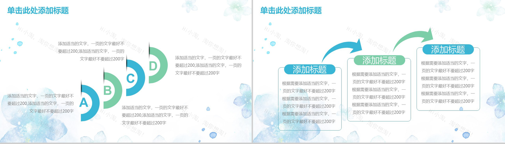 蓝色唯美清新水墨风个人总结述职报告PPT模板-8