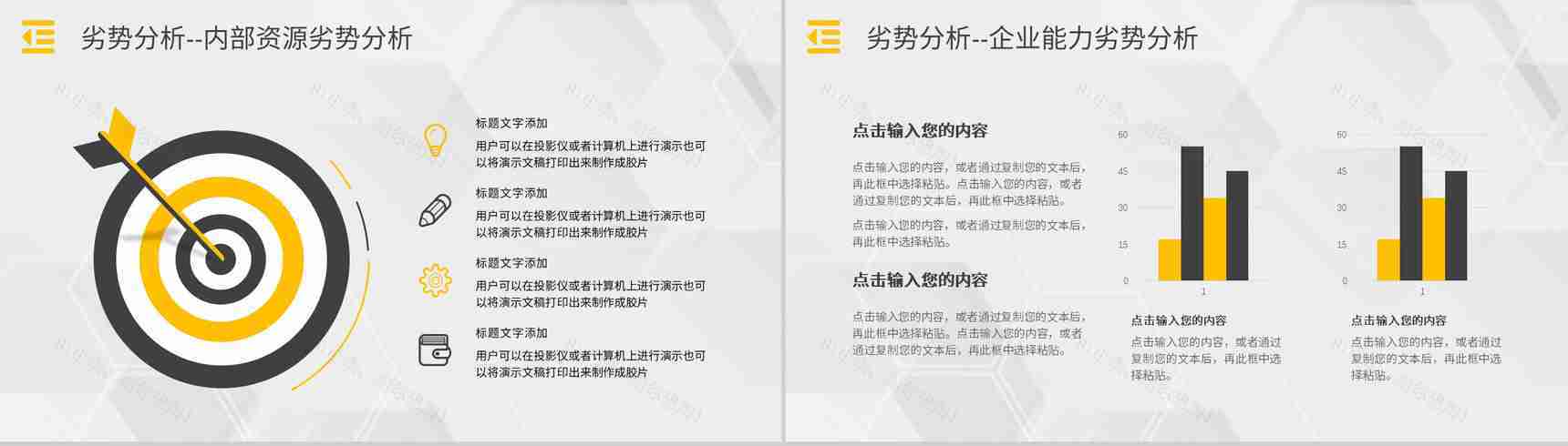 市场优势劣势机会分析SWOT分析矩阵企业战略分析工作汇报PPT模板-7