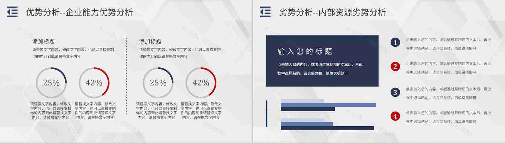 员工部门工作汇报SWOT分析案例企业战略优势劣势PPT模板-6
