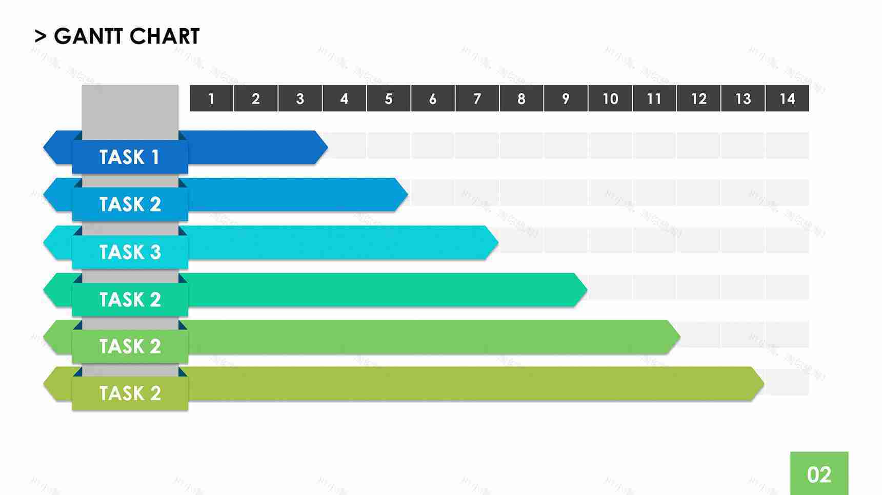 标签样式PPT甘特图模板素材-2