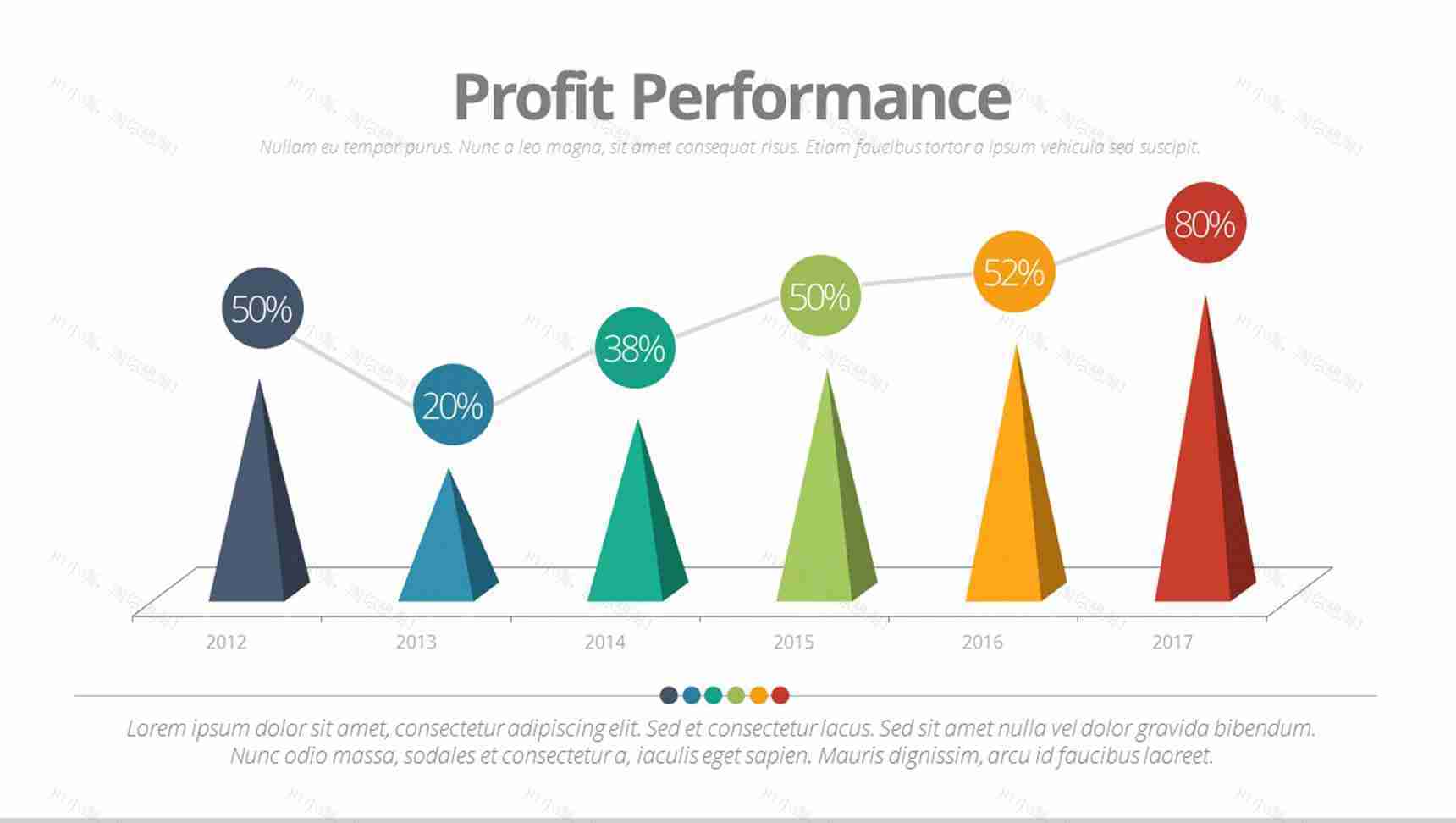 带折线数据PPT柱形图模板-1
