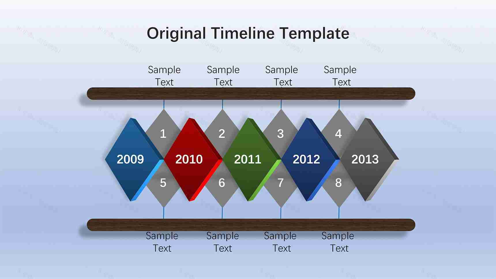 立体简约标签说明时间轴PPT图表-1