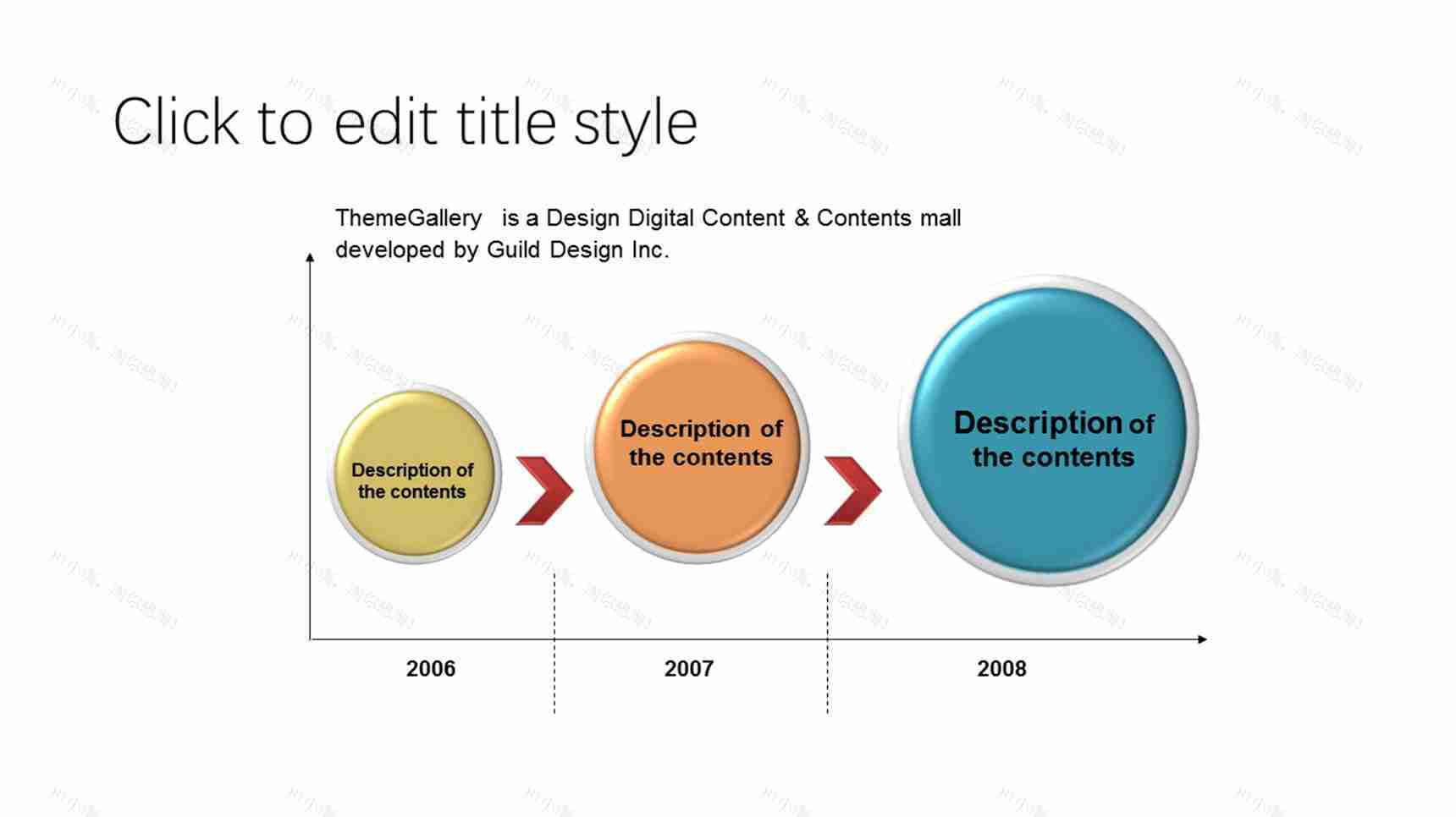递增关系时间轴PPT图表模板-1
