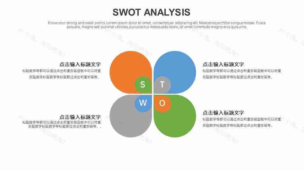 商务优质企业SWOT分析图PPT图表模板-18