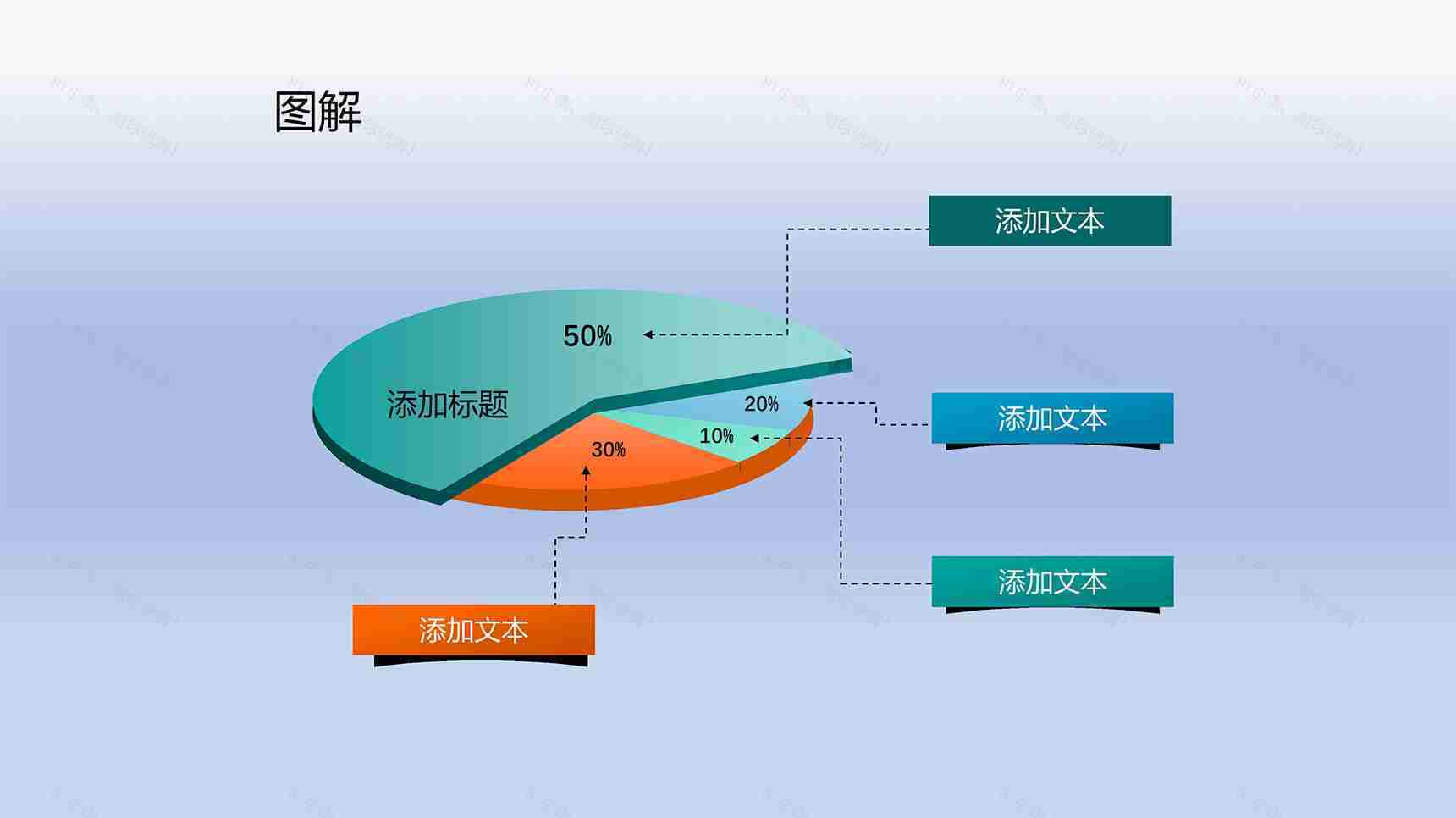 精品饼状立体图表PPT模板-1