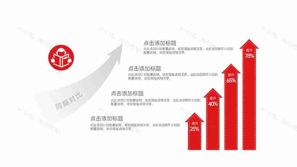 红色可编辑数据分析图表合集PPT图表模板-34