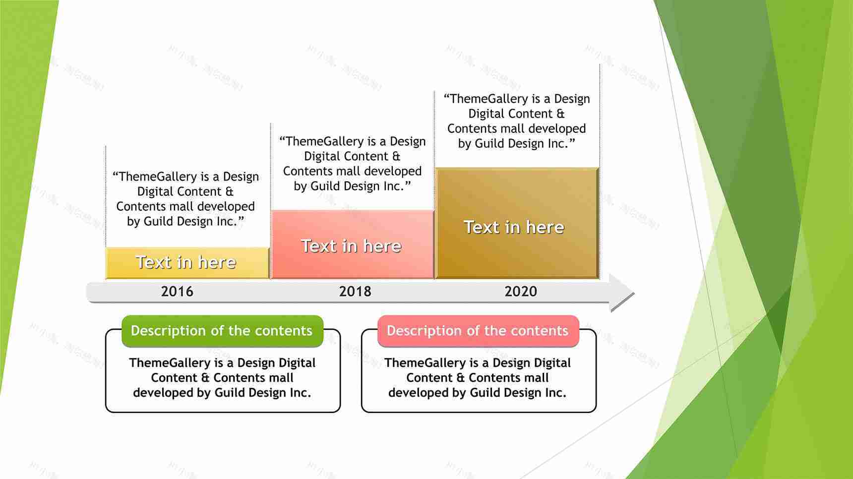 清新简约时间轴PPT图表-1