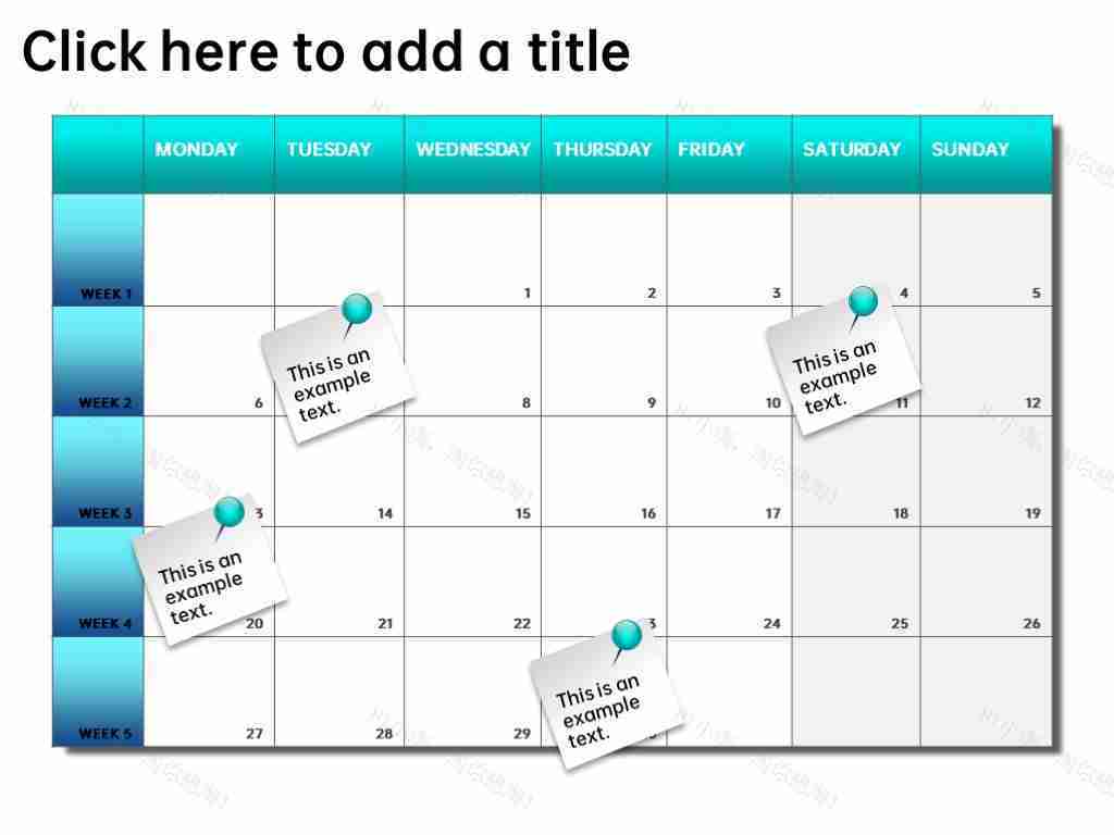 商务日历标记蓝色甘特图PPT图表模板-1
