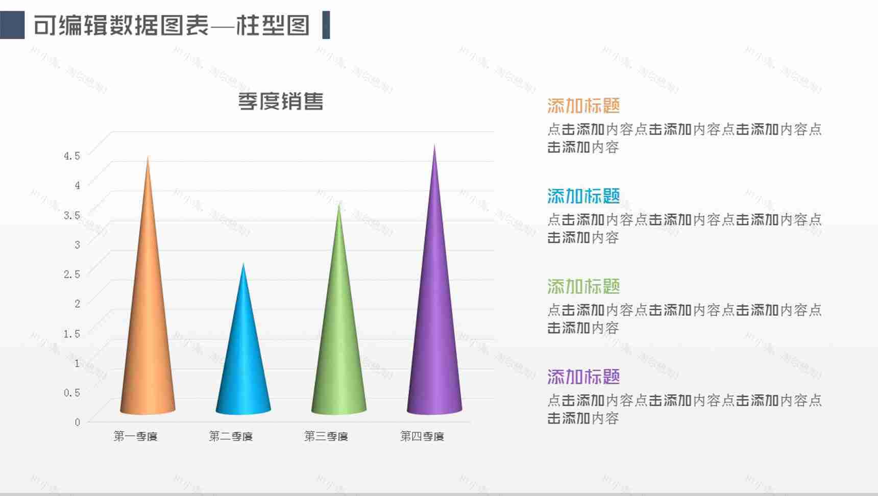 绿色精美实用可编辑数据图表柱形图-7