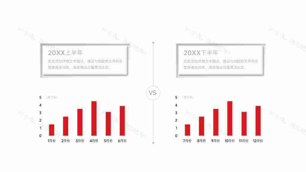 红色可编辑数据分析图表合集PPT图表模板-27
