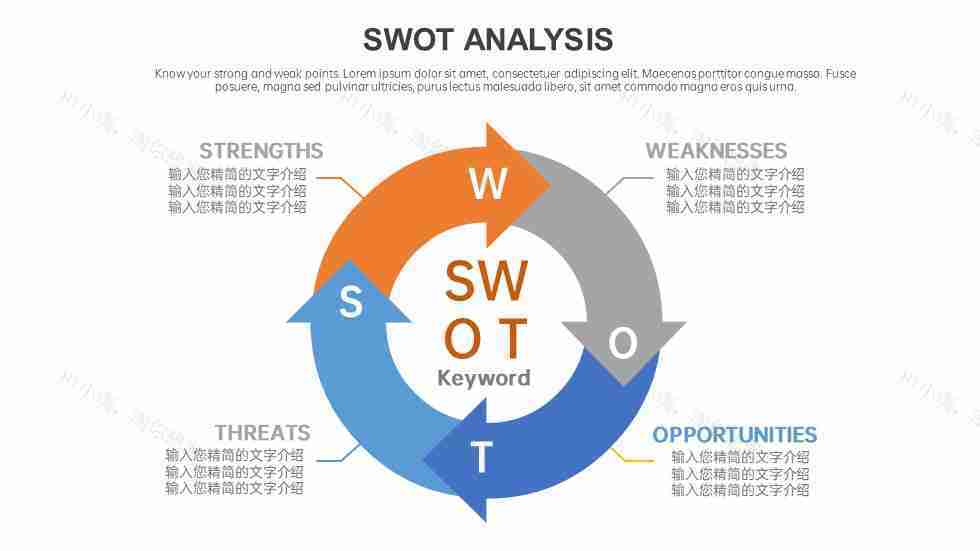 商务优质企业SWOT分析图PPT图表模板-46