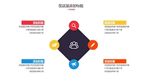 正方形四项并列PPT素材