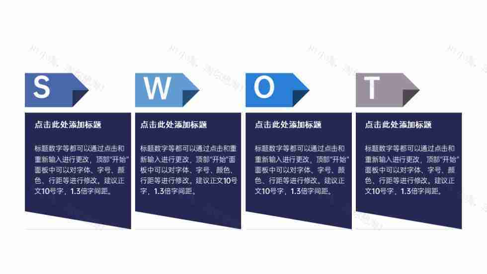 时尚创意项目SWOT分析图PPT图表模板-11