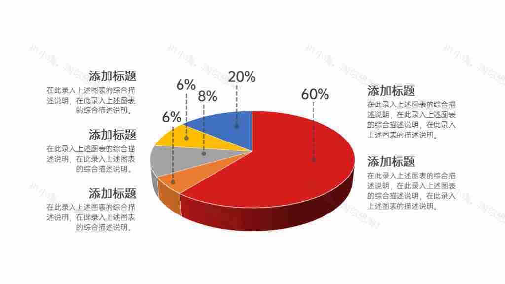 红色可编辑数据分析图表合集PPT图表模板-3