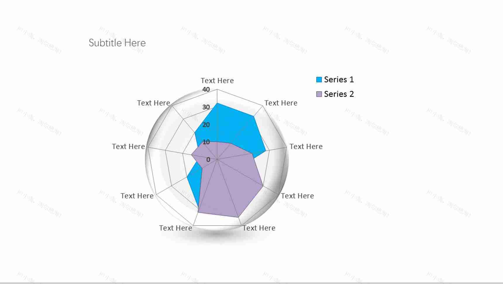 白色简约商务雷达图数据对比PPT图表模板-1