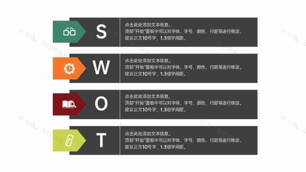时尚创意项目SWOT分析图PPT图表模板-20