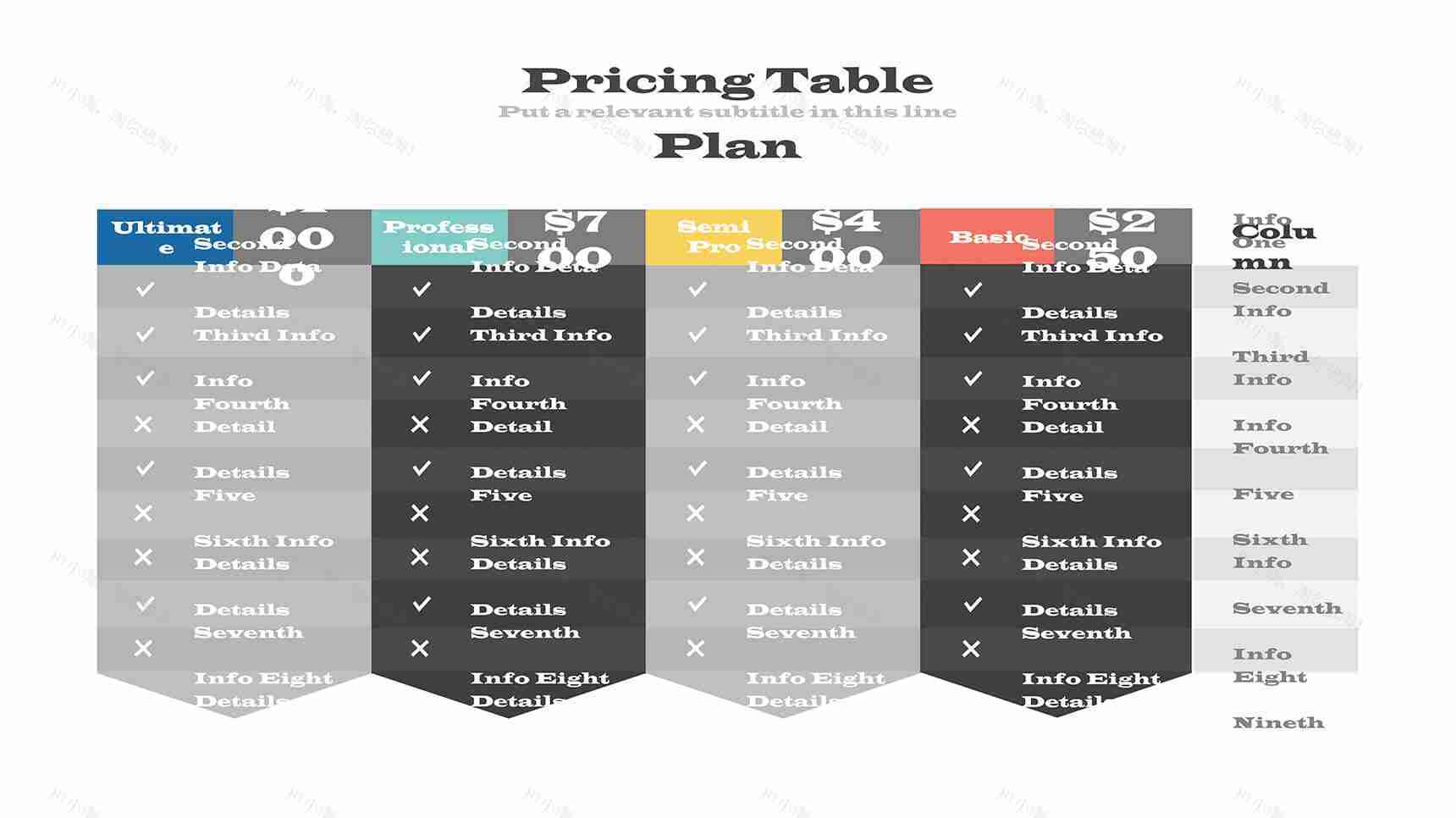 详细价格报价表格PPT模板-1