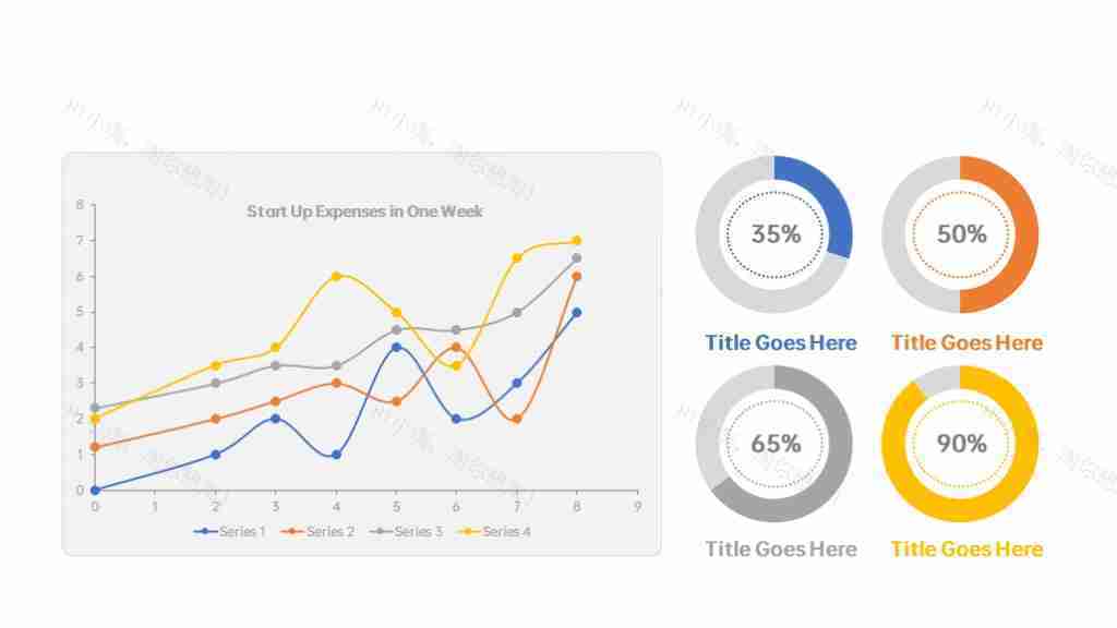 折线图环形图数据查看PPT图表-1