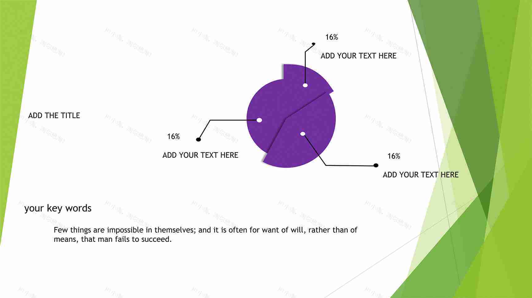 清新简洁大气饼状图PPT图表-1