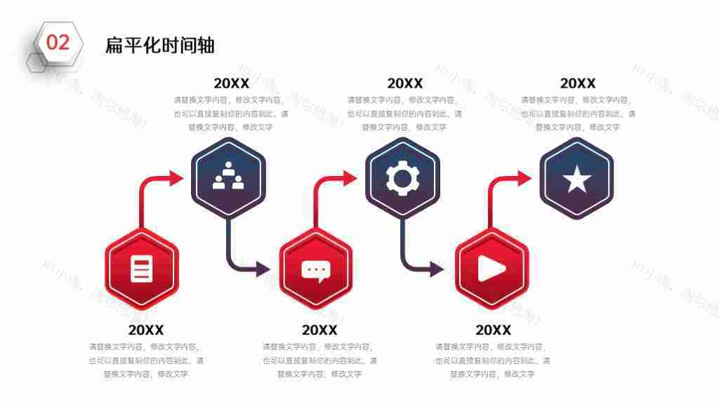 简洁企业发展时间轴企业文化PPT图表模板-36