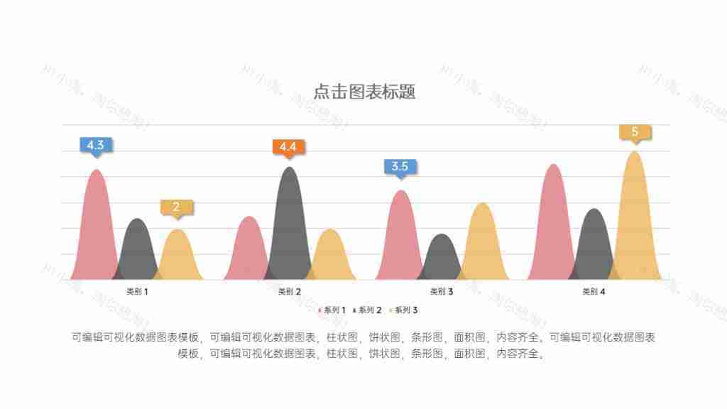 红色可编辑数据分析图表合集PPT图表模板-26