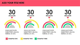活泼鲜艳并列关系PPT关系图表
