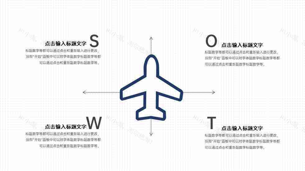 简约风SWOT分析图优势劣势机会威胁PPT图表模板-35