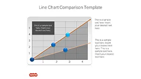 简约两项对比PPT折线图模板