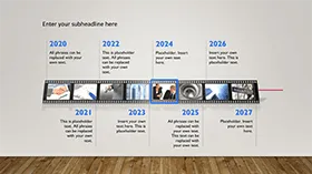 时尚复古胶卷时间轴PPT图表模板