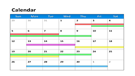 布置工作进度PPT日历模板