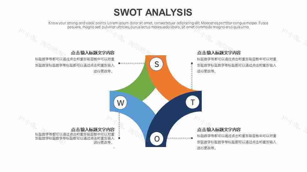 商务优质企业SWOT分析图PPT图表模板-15