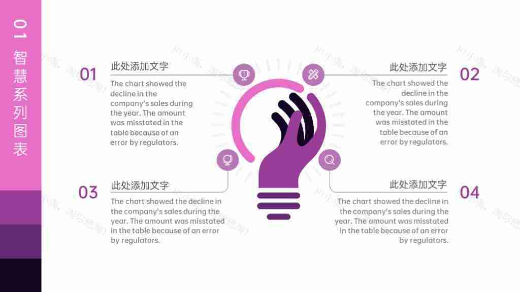 渐变紫时尚智慧系列图表合集数据展示PPT图表模板-2