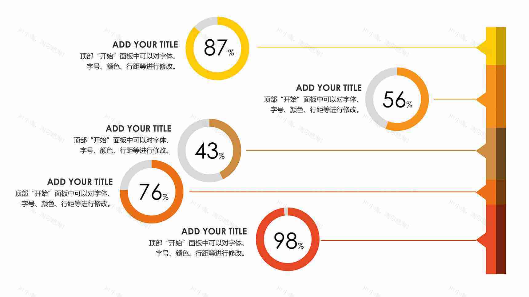 精美对比简约PPT饼图模板-2