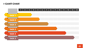 标签样式PPT甘特图模板素材