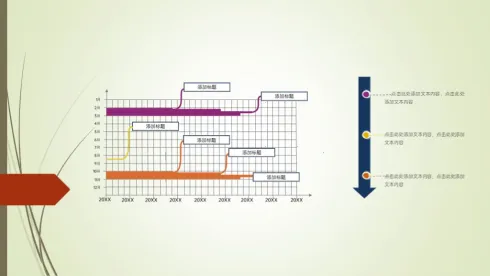 清新简约甘特风图表PPT模板