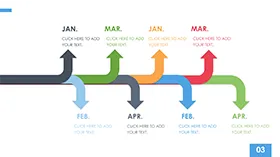 微立体箭头关系时间轴PPT模板素材