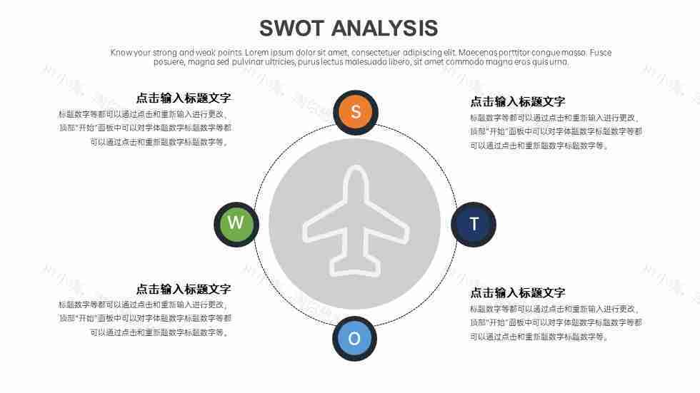 商务优质企业SWOT分析图PPT图表模板-35