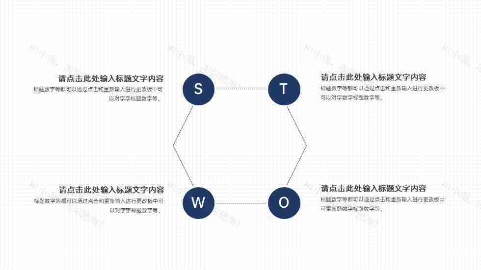 简约风SWOT分析图优势劣势机会威胁PPT图表模板-31