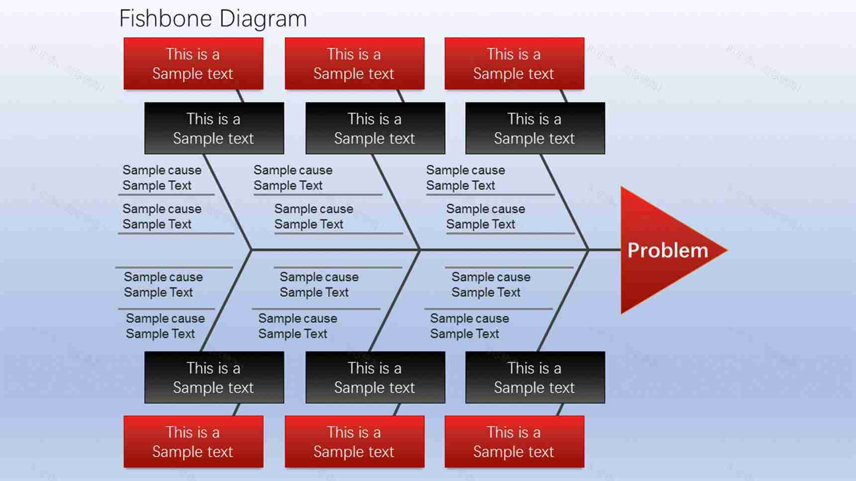 详细简约鱼骨图PPT图表模板-1